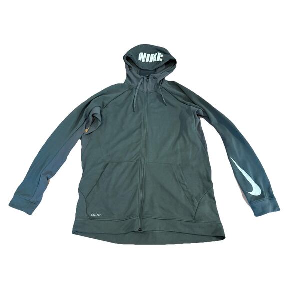 Nike Dri Fit Jacket Dark Gray Zip Up Unisex Adult Good Condition Size XL - Picture 1 of 3